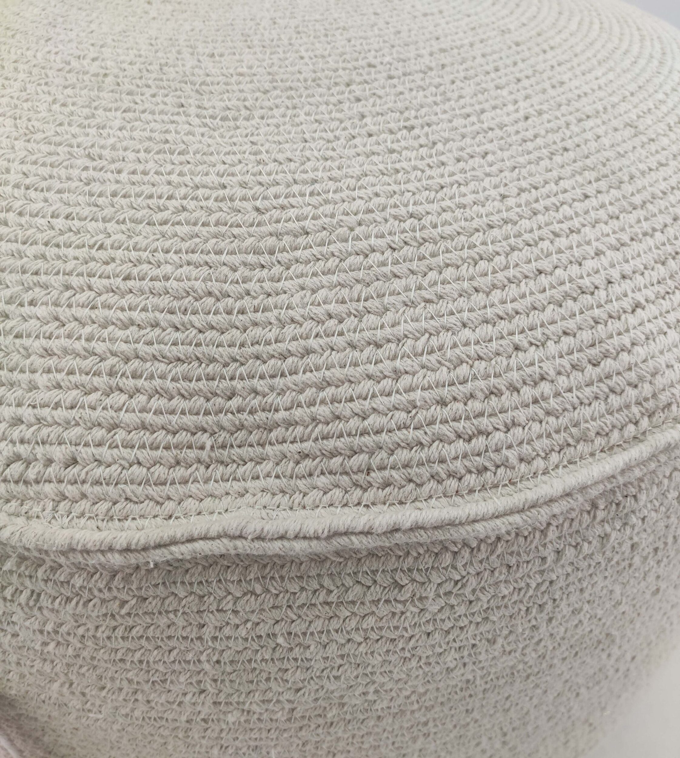 03-9-scaled-1.jpg White Color Study Room Cotton Pouf - PF 053 (50x50x30cm) - الصورة 3