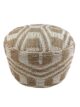 Natural & White Color Indoor Decor Area Pouf - PF 051 (50x50x30cm)