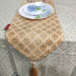 Brown & Gold Polyester Table Runner - TR 004 (30x130cm)