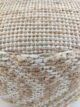 Natural and White Color Balcony Decor Pouf - PF 050 (50x50x30cm) - الصورة 4