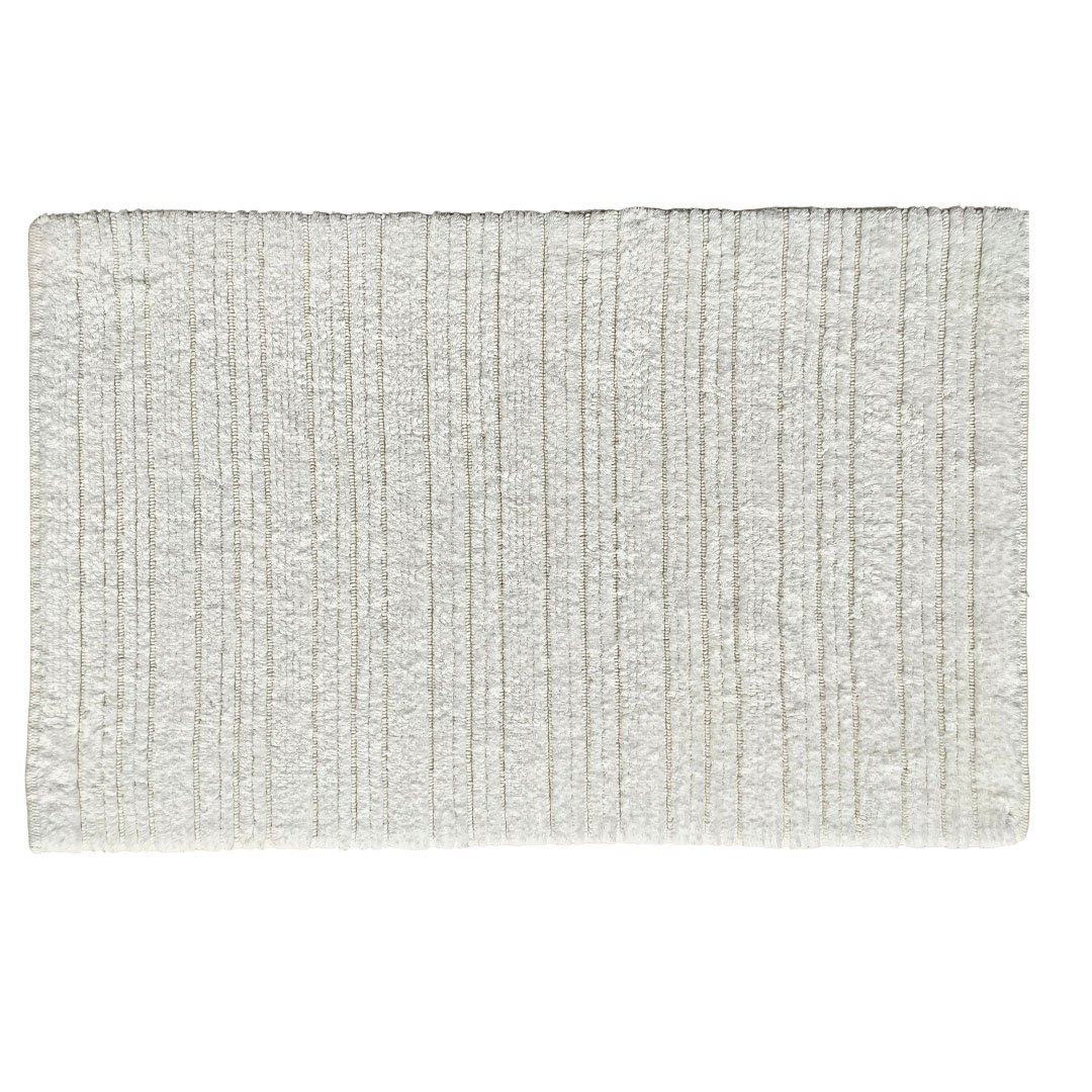 zahid 2 Bleach White Non-Slip Fluffy Soft Cotton Bathmat - BT 001 (60x90cm) - الصورة 1