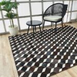 Glorious Living Room Decor Coffee Color Leather & Wool Rug - LR 001 (170x240cm)