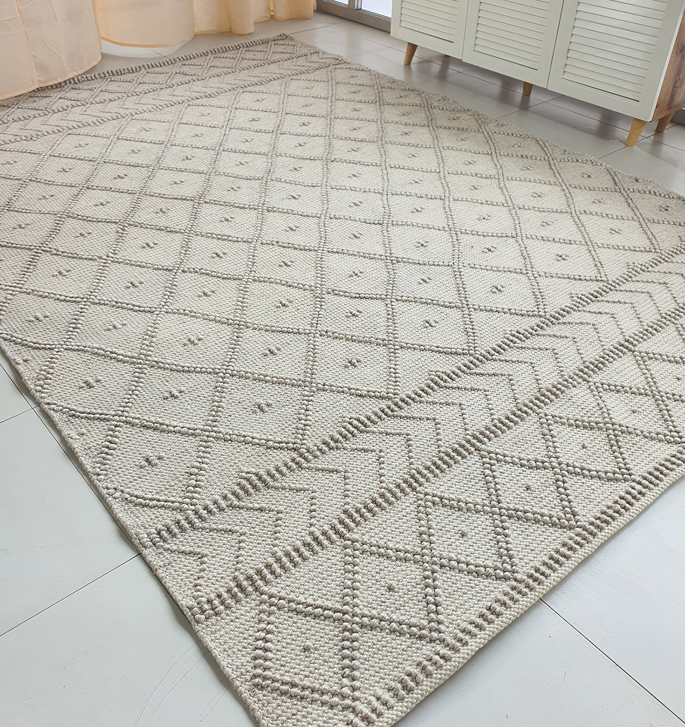 Contemporary Natural & Grey Dining Room Woven Rug SR 026 (170x240cm) Natural & Grey Color Dining Room Decor Woven Rug - SR 026 (200x300cm)