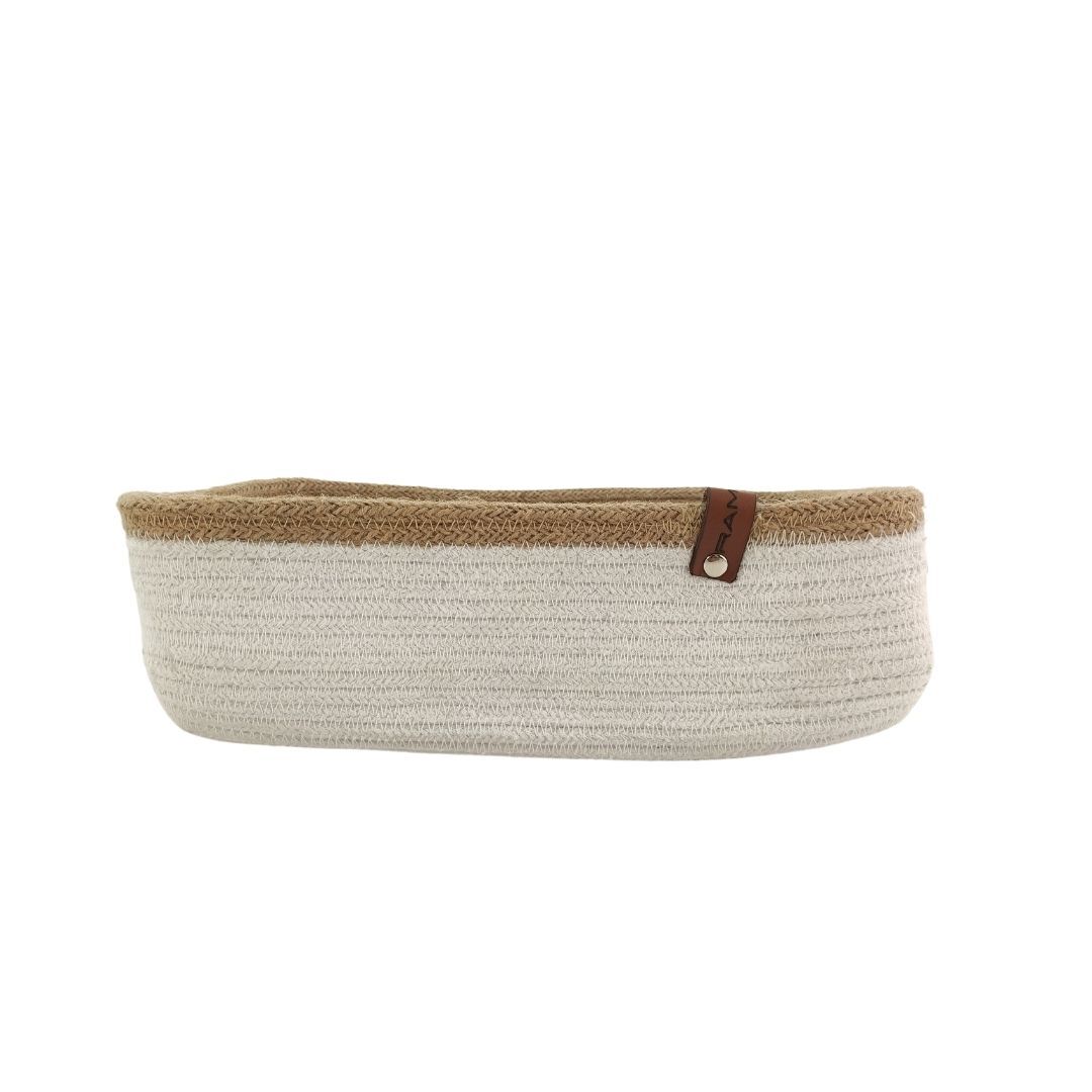 1-3-1-1080x1080-1.jpg Natural and White Handmade Jute and Cotton Basket for Home Decor - BS 007 (30x20x10cm) - Image 1