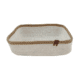 Natural and White Handmade Jute and Cotton Basket for Home Decor - BS 007 (30x20x10cm) - Image 4