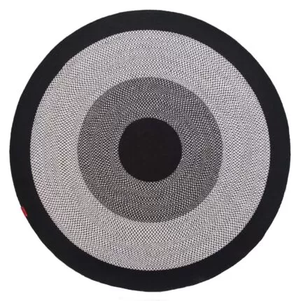 Braided Beauty: Black and White Round Jute Rug for Every Space by Ramsha Home