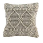 Natural & Black Handmade Bedroom Decor Cotton-Wool Cushion - CS 047 (45x45cm)