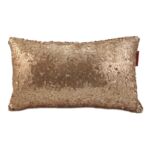 Beige Shiny & Sparkling Polyester Cushion Cover with Filler for Floor, Bed, and Couch - CS 077 (30x50cm)