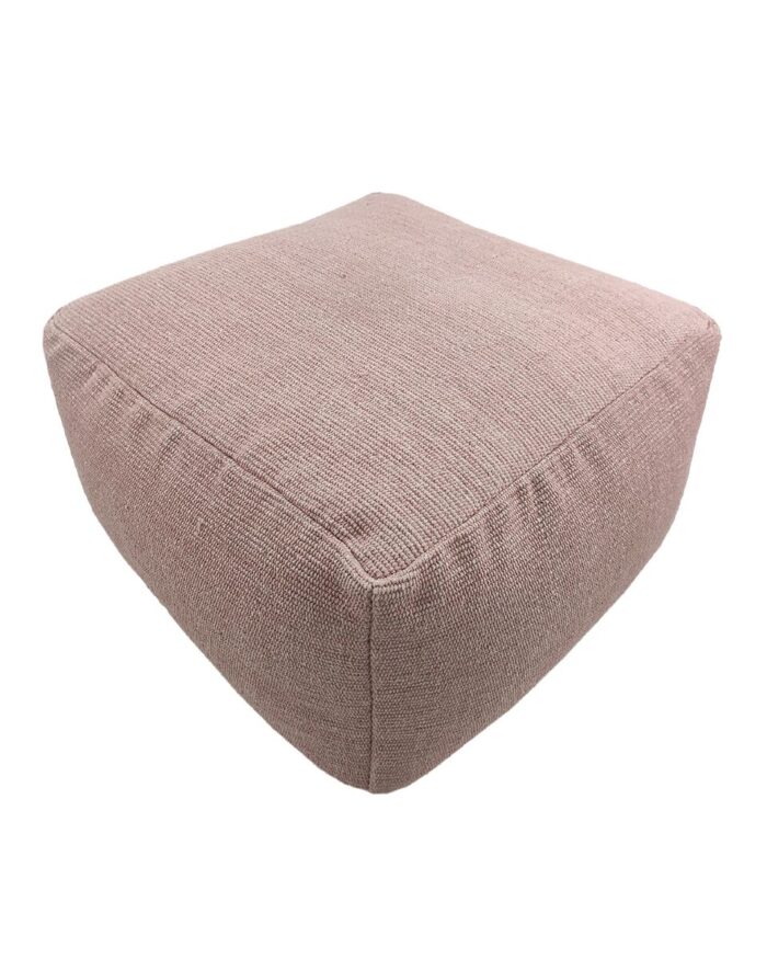 Pink Color Area Decor Cotton Pouf for Hallway - PF 069 (50x50x30cm) - Image 1