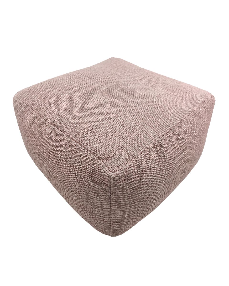 15994-1.jpg Pink Color Area Decor Cotton Pouf for Hallway - PF 069 (50x50x30cm) - Image 1