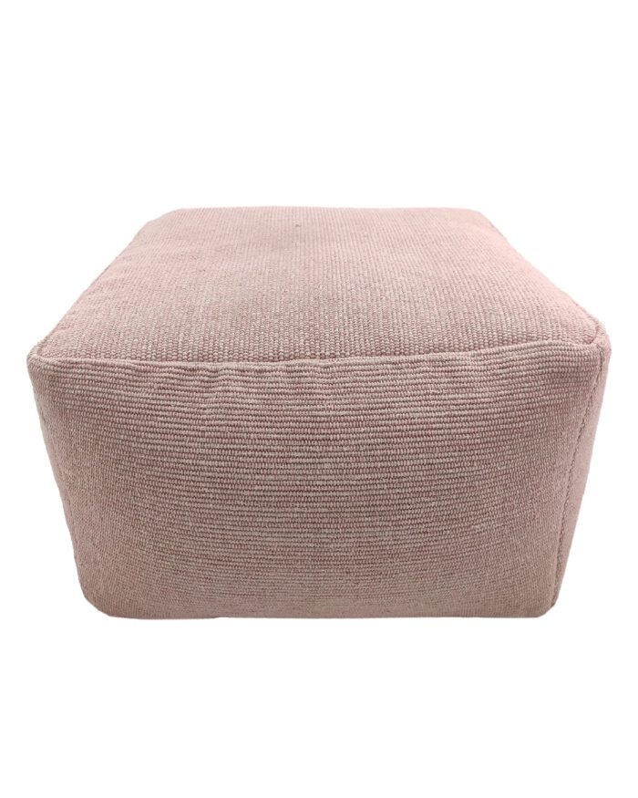 Pink Color Area Decor Cotton Pouf for Hallway - PF 069 (50x50x30cm) - Image 2