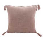 Pink Color Cotton Cushion with Filler for Window Seat, Bed, and Floor - CS 157 (60x60cm)
