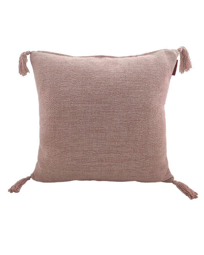 ⁦Pink Color Cotton Cushion with Filler for Window Seat, Bed, and Floor - CS 157 (60x60cm)⁩ - الصورة ⁦1⁩