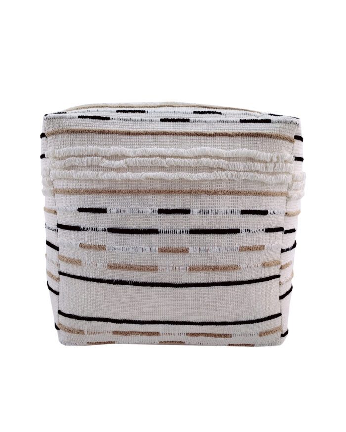 Comfort Cotton and Wool Pouf Natural Color - PF 066 (40x40x40cm) - Image 2