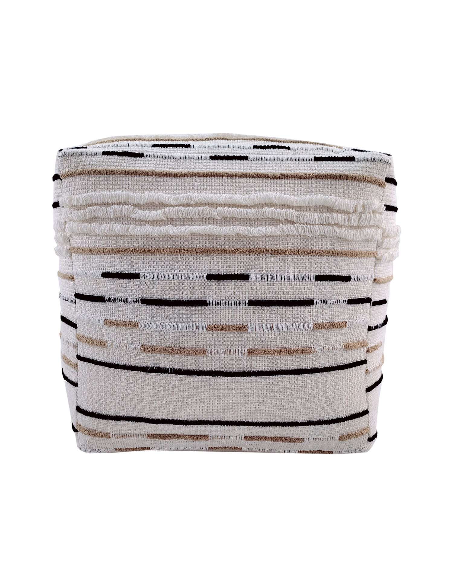 16643632979.jpg Comfort Cotton and Wool Pouf Natural Color - PF 066 (40x40x40cm) - Image 2