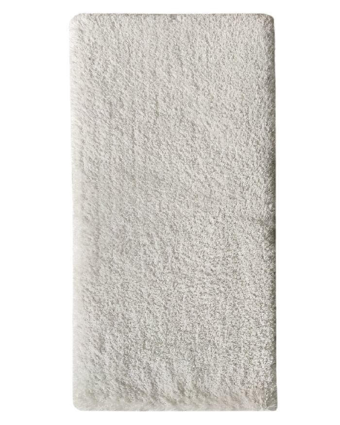 Luxurious white shaggy rug MPV 01, 80x200cm, perfect for adding comfort to entryway decor by Ramsha Home.