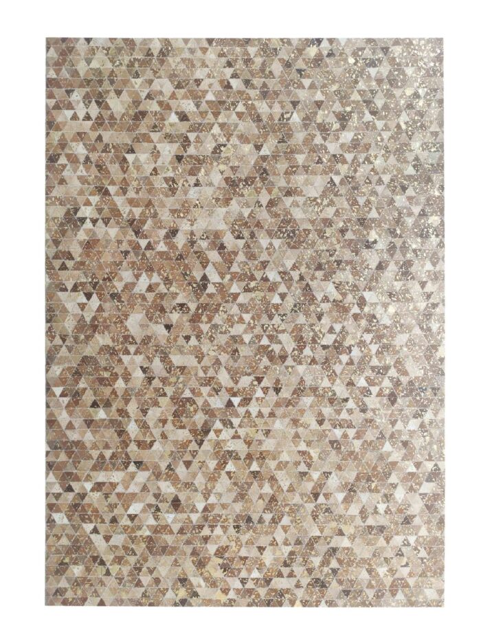 Beautiful Decorative Guest Room Tan Color Leather & Wool Rug - LR 006 (170x240cm)