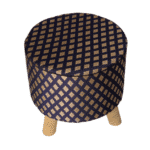 Black & Gold Area Decor Pouf - PF 009 (40x40x40cm)