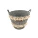 White and Black Handmade Cotton Basket with Handle for Kids Toy Storage - BS 009 (25x20x25cm) - Image 2