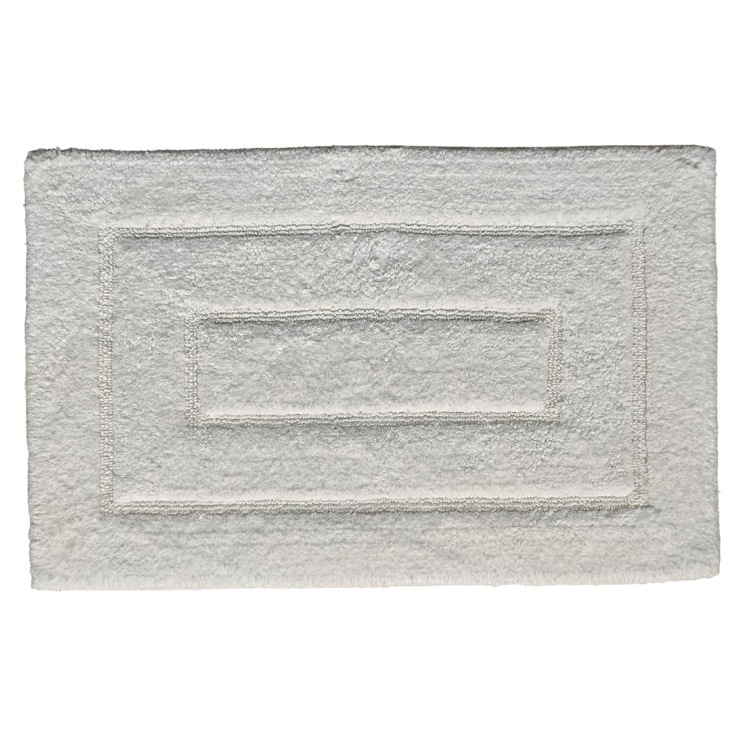 2.png Bleach White Non-Slip Fluffy Soft Cotton Bathmat - BT 002 (60x90cm) - الصورة 1