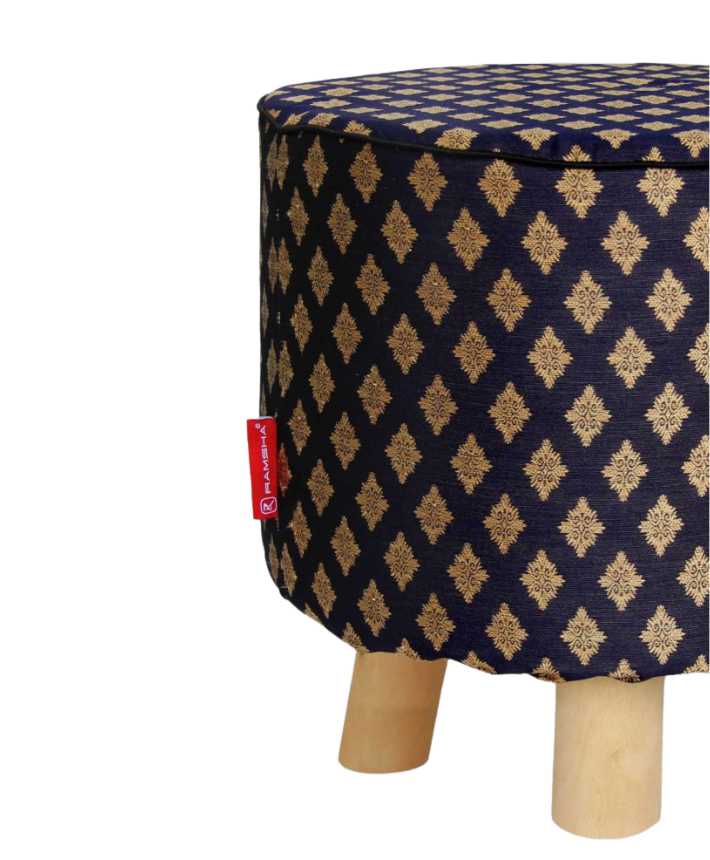 20.png Black & Gold Area Decor Pouf - PF 009 (40x40x40cm) - الصورة 2