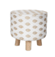 White & Gold Color Home Decorative Round Pouf - PF 010 (40x40x40cm) - الصورة 2
