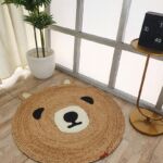 Premium quality handmade bear shape jute rug BR 022 (90cm) by Ramsha Home