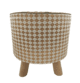 Silver & Gold Color Round Polyester Pouf for Living Room - PF 011 (40x40x40cm) - الصورة 2
