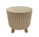 Silver & Gold Color Round Polyester Pouf for Living Room - PF 011 (40x40x40cm)