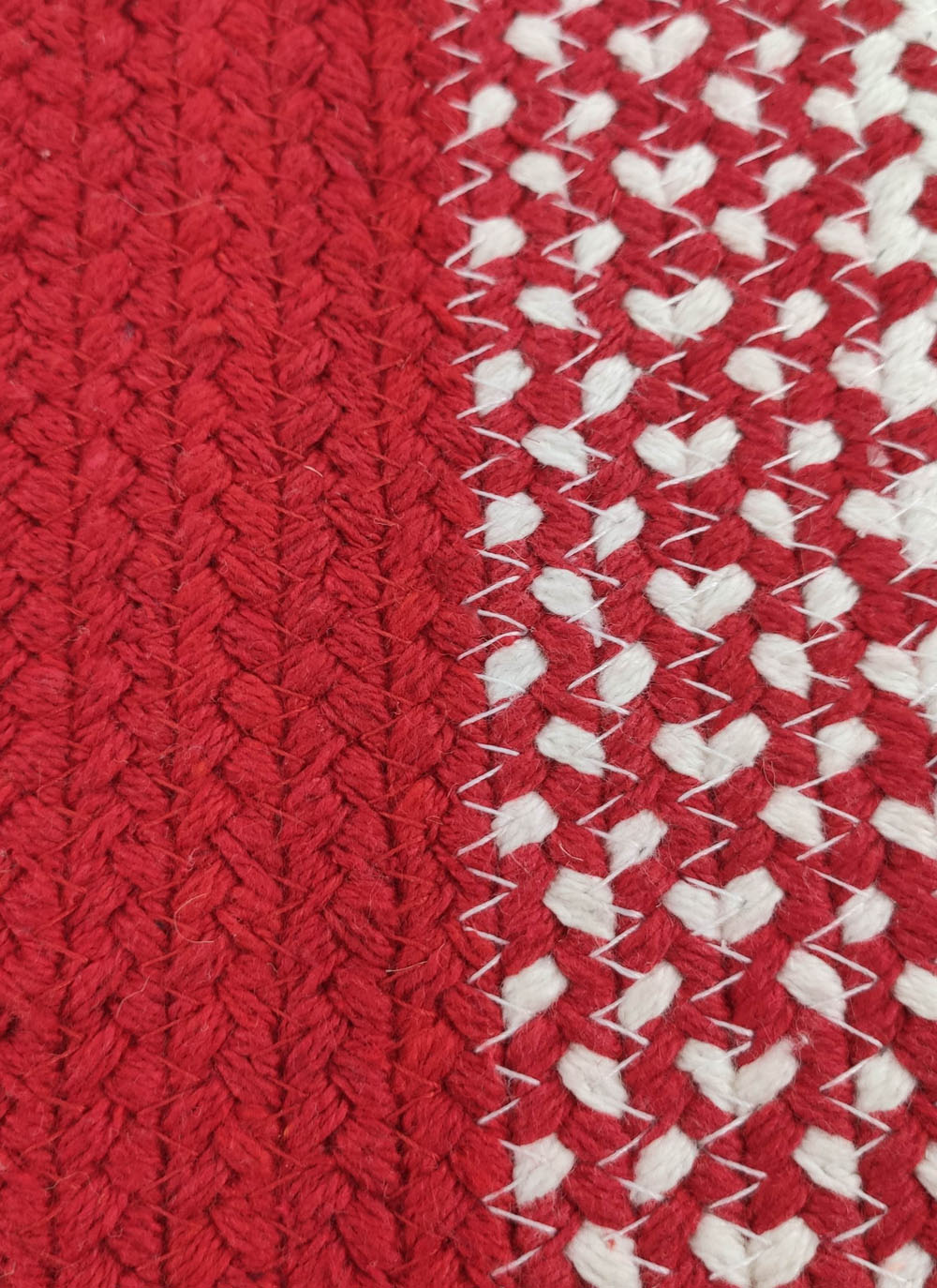 296242.jpg Red and White Color Cotton Pouf for Living Room - PF 001 (40x40x40cm) - الصورة 3