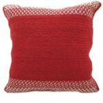Red and White Cotton Cushion Cover for Floor, Bed, and Sofa - CS 029 (45x45cm)
