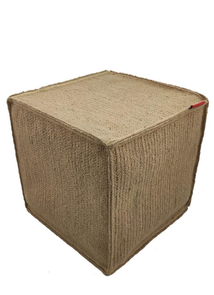 ⁦Natural Jute Pouf for Bedroom - PF 002 (40x40x40cm)⁩ - الصورة ⁦1⁩