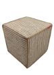 Natural & White Color Jute and Cotton Pouf - PF 003 (40x40x40cm)