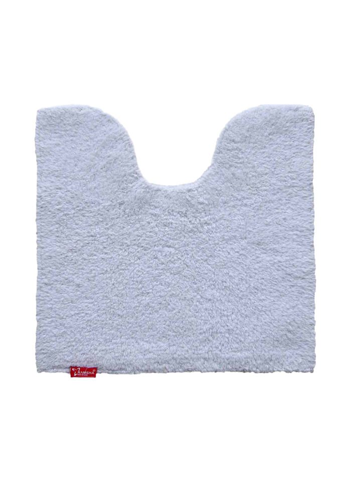 ⁦White Non-Slip Fluffy Soft Cotton Bathmat - BM 027 (40x40cm)⁩ - الصورة ⁦1⁩