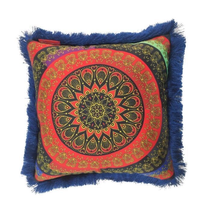 ⁦Multi-Color Modern Polyester Cushion with Filler for Window Seat, Car Seat - CS 054 (45x45cm)⁩ - الصورة ⁦4⁩
