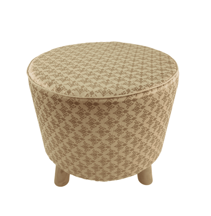 Gold Color Bedroom Area Pouf - PF 018 (40x40x40cm) - Image 1