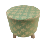 Guest Room Green and Gold Color Pouf - PF 019 (40x40x40cm)