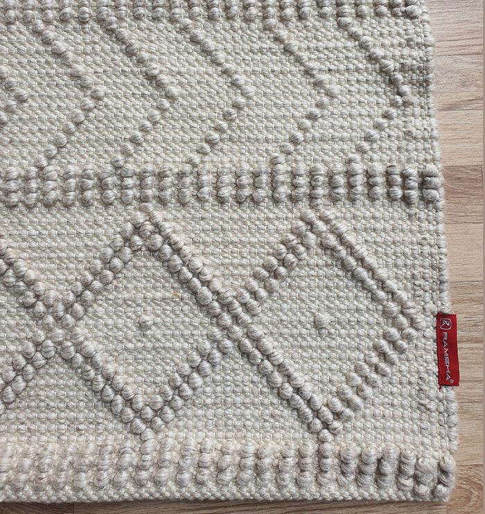 Natural and grey color dining room decor woven rug SR 026 (170x240cm)