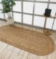 Oval shaped natural color braided rug BR-036 (80x200cm) for hall and entryway by Ramsha Home
