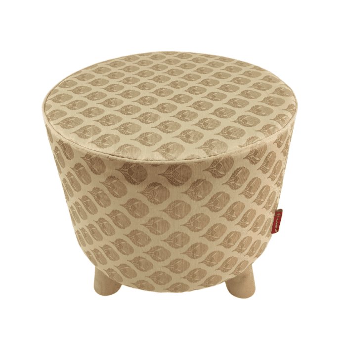⁦Gold Color Decorative Pouf with Stand - PF 020 (40x40x40cm)⁩ - الصورة ⁦1⁩