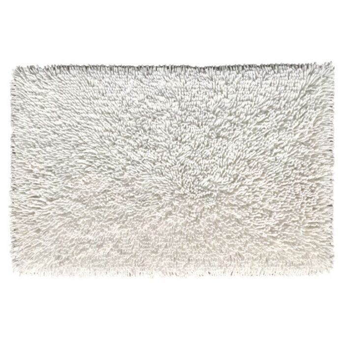 ⁦Bleach White Non-Slip Fluffy Soft Cotton Bathmat - BT 006 (60x90cm)⁩ - الصورة ⁦1⁩