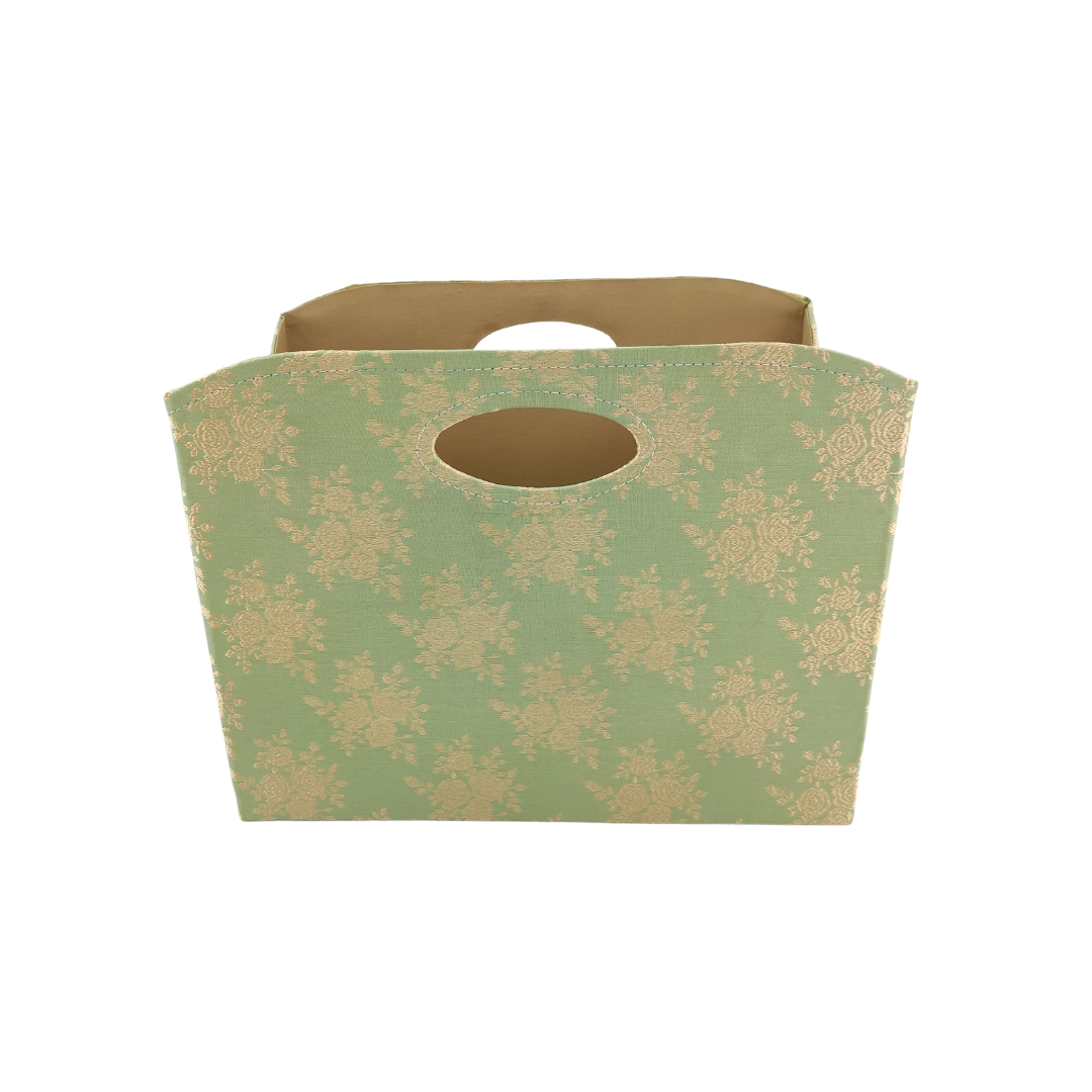 7-3.png Amazing Green & Gold Basket - BK 006 (35x20x27cm)