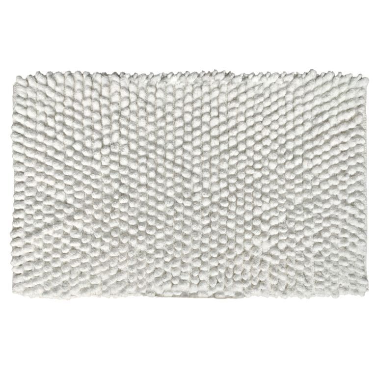 7.jpg Bleach White Non-Slip Fluffy Soft Cotton Bathmat - BT 007 (60x90cm) - الصورة 1