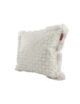 White & Silver Color Polyester Cushion with Fringes for Home Decor, Window Seat - CS 126 (45x45cm) - Image 2