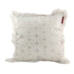 White & Silver Color Polyester Cushion with Filler for Home Decor, Window Seat - CS 125 (45x45cm)