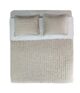 Beautiful Beige & White Polyester Bed Spread - BDS 03 (250x250cm)