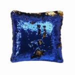 Blue and Gold Polyester Magical Double Color Changing Cushion Cover - CS 033 (40x40cm)