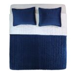Amazing Blue & White Polyester Bed Spread - BDS 02 (250x250cm)