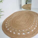 Masterpiece Braided Jute Floor Rug - Natural Color, Oval Shape by Ramsha Home