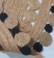 Close-up of Handmade Braided Jute Floor Rug - Natural and Black Color, Oval Shape by Ramsha Home